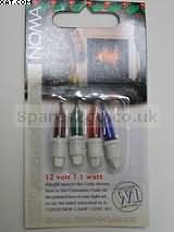 UNIVERSAL Universal PK4 12V 1.1W WHITE BASE PUSH-IN COLOURED XMAS LAMP